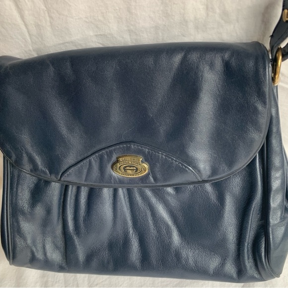 Etienne Aigner Handbags - Dark Blue Etienne Aigner Vintage Leather Shoulder Bag